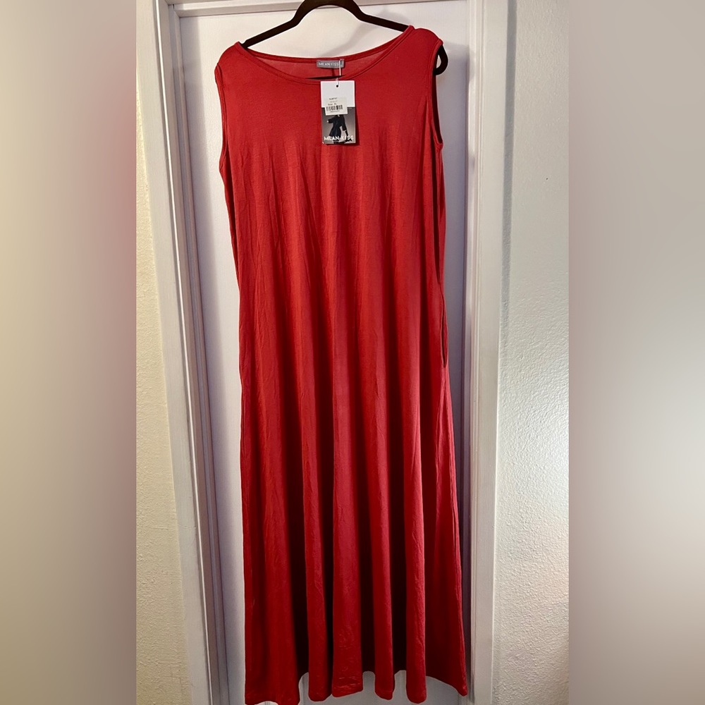 NWT Milan Kiss Sleeveless Maxi Dress in Red size XL